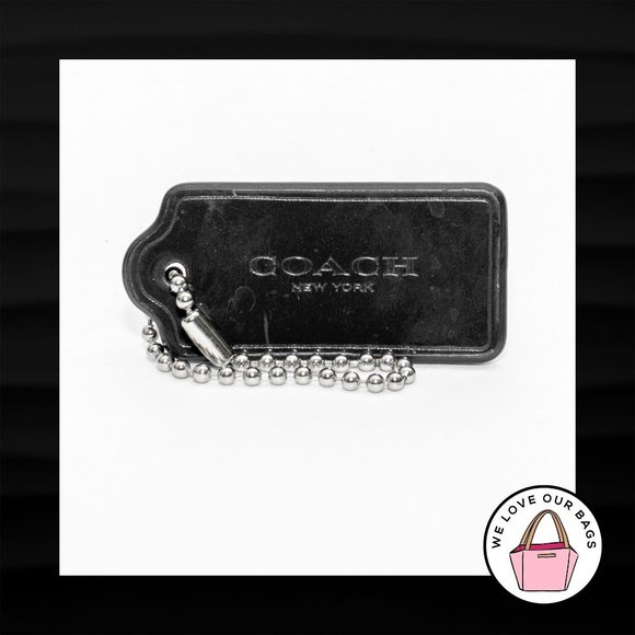 2" Medium COACH NEW YORK BROWN PATENT LEATHER KEY FOB BAG CHARM KEYCHAIN HANGTAG - Picture 1 of 1